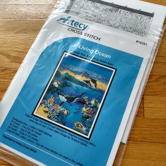 Artecy Cross Stitch Patterns Lot of 5 Animal Themes Elephant Orca Deer Dolphin - Picture 3 of 8